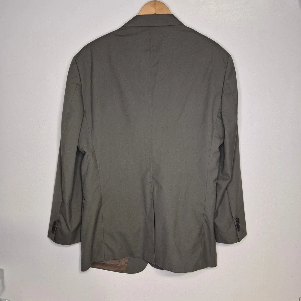 Brooks Brothers Blazer Men 44R Olive Green Brookscool Poplin 3-Button Sport Coat
